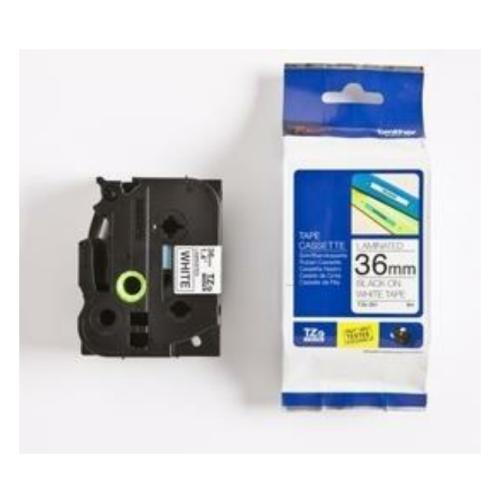 Brother teip must peal valge (TZE261), 36mm, lamineeritud
