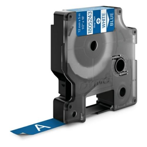 Dymo vinüüllint valge peal sinine (1805243), 12mm, lamineeritud