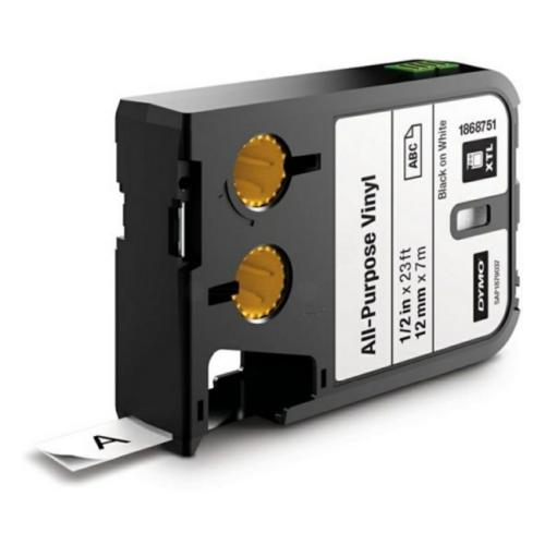 Dymo sildid must peal valge (1868751), 12mm