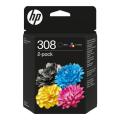 HP prindikassett must / värv (6L6S6UE / 308) (Kaksikpakend, multipack)